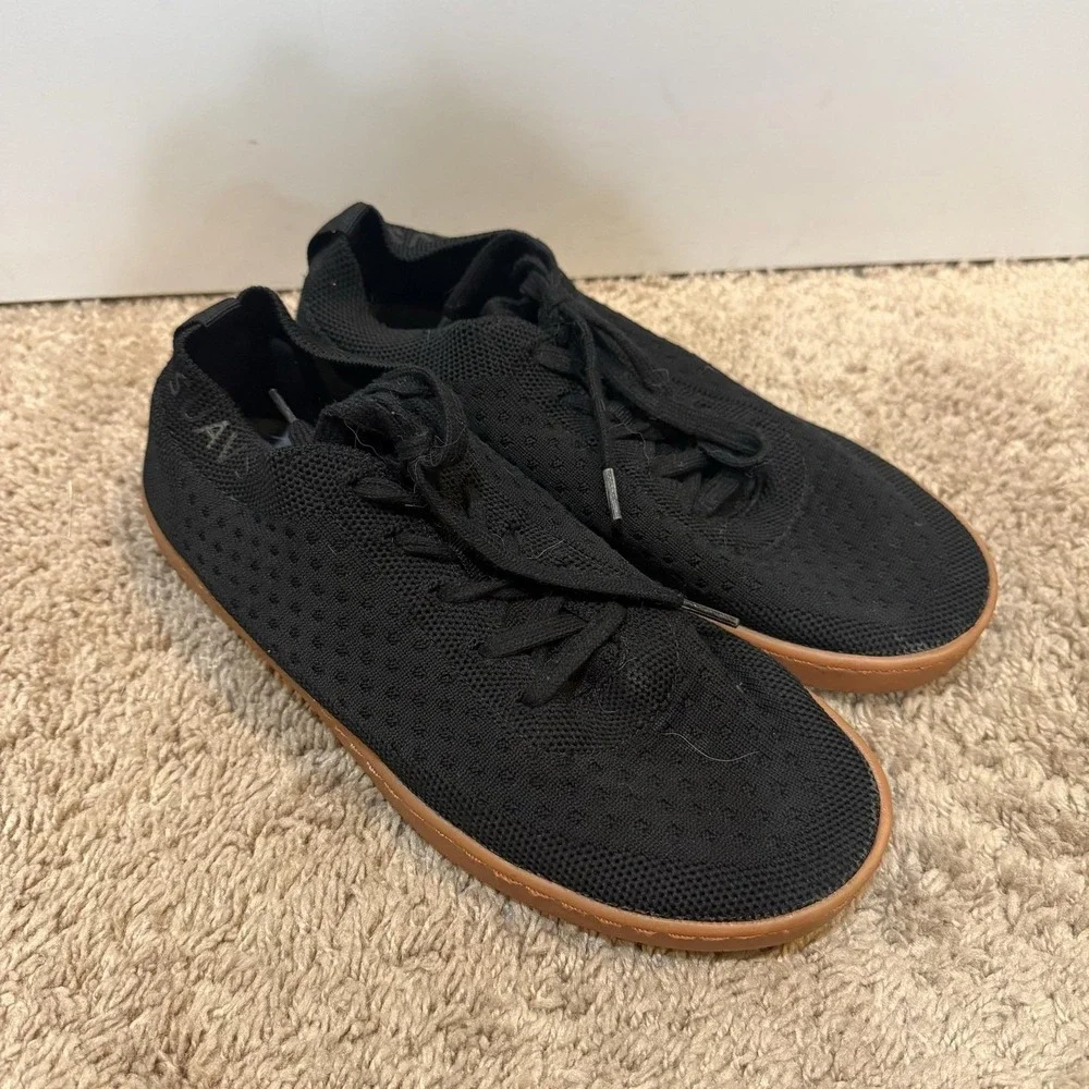SUAVS Shoes Womens Size 9.5 Black Knit Lace Up Comfort Walking Sneakers